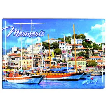 Toptan Marmaris Temalı Myros Dikdörtgen Magnet 80x55 mm - 9