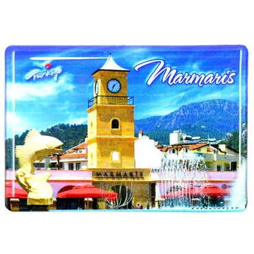 Toptan Marmaris Temalı Myros Dikdörtgen Magnet 80x55 mm - 10