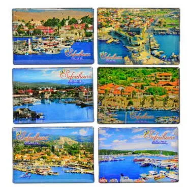 Toptan Sığacık Temalı Myros Dikdörtgen Magnet 80x55 mm - 3