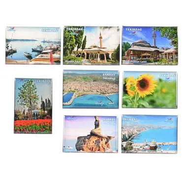 Tekirdag Themed Epoxy Dome Rectangle Souvenir Fridge Magnet 80x55 cm - 3