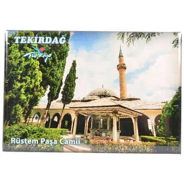 Tekirdag Themed Epoxy Dome Rectangle Souvenir Fridge Magnet 80x55 cm - 5