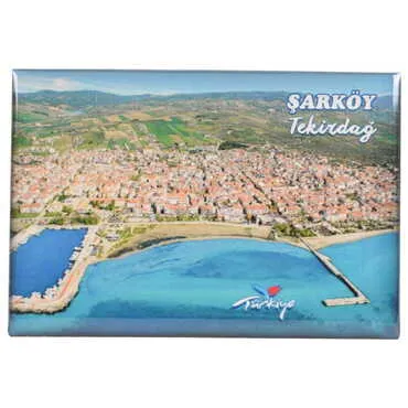 Tekirdag Themed Epoxy Dome Rectangle Souvenir Fridge Magnet 80x55 cm - 6