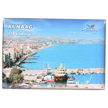Tekirdag Themed Epoxy Dome Rectangle Souvenir Fridge Magnet 80x55 cm - 7