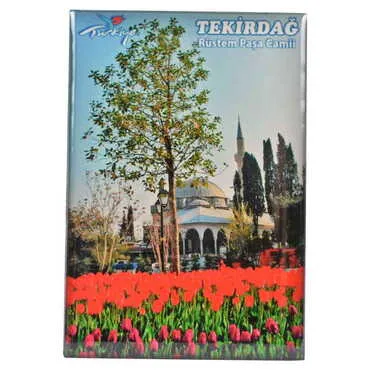 Tekirdag Themed Epoxy Dome Rectangle Souvenir Fridge Magnet 80x55 cm - 11