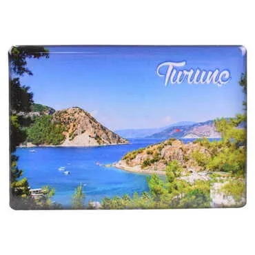 Turunc Themed Epoxy Dome Rectangle Souvenir Fridge Magnet 80x55 cm - 4
