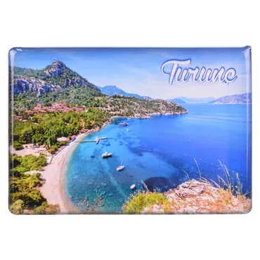 Turunc Themed Epoxy Dome Rectangle Souvenir Fridge Magnet 80x55 cm - 5