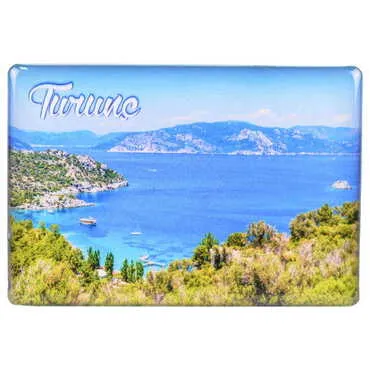 Turunc Themed Epoxy Dome Rectangle Souvenir Fridge Magnet 80x55 cm - 6