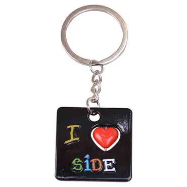 Side Themed Metal Customised Enamel Keychain - 28