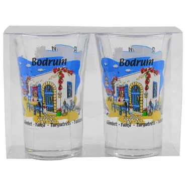 Bodrum Themed Shot Glass Set of 2 Pcs - 9