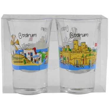 Bodrum Themed Shot Glass Set of 2 Pcs - 10