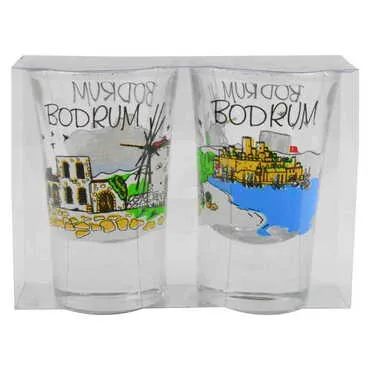 Bodrum Themed Shot Glass Set of 2 Pcs - 13