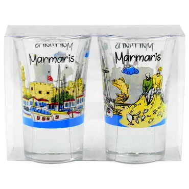 Marmaris Themed Shot Glass Set of 2 Pcs