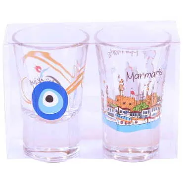 Toptan Marmaris Temalı İkili Shot Bardak - 14