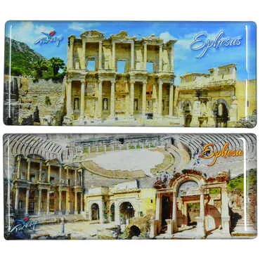 Ephesus Themed Epoxy Dome Panaromic Souvenir Fridge Magnet 120x50 cm - 2