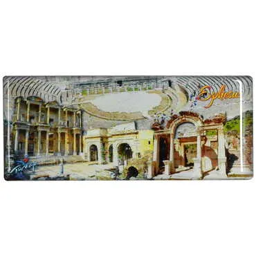 Ephesus Themed Epoxy Dome Panaromic Souvenir Fridge Magnet 120x50 cm - 3