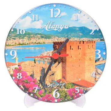 Toptan Alanya Temalı Myros 17 Cm.yuvarlak Saat  - 7
