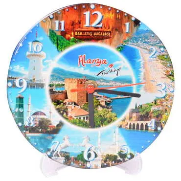 Toptan Alanya Temalı Myros 17 Cm.yuvarlak Saat  - 8