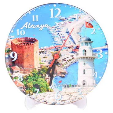 Toptan Alanya Temalı Myros 17 Cm.yuvarlak Saat  - 9