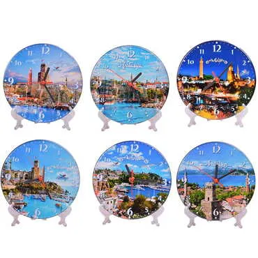 Antalya Themed Epoxy Wall Clock Home Decoration 17 Cm - 3