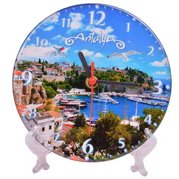 Antalya Themed Epoxy Wall Clock Home Decoration 17 Cm - 5