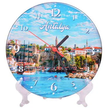 Antalya Themed Epoxy Wall Clock Home Decoration 17 Cm - 8