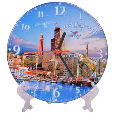 Antalya Themed Epoxy Wall Clock Home Decoration 17 Cm - 9