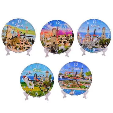 Belek Themed Epoxy Wall Clock Home Decoration 17 Cm - 3