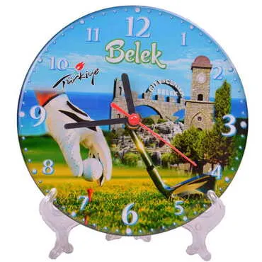 Belek Themed Epoxy Wall Clock Home Decoration 17 Cm - 5