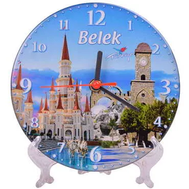 Belek Themed Epoxy Wall Clock Home Decoration 17 Cm - 6