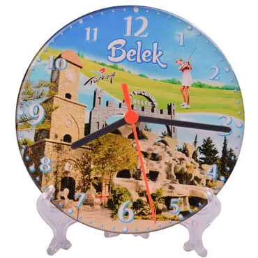 Belek Themed Epoxy Wall Clock Home Decoration 17 Cm - 8