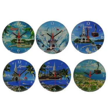 Kemer Themed Epoxy Wall Clock Home Decoration 17 Cm - 3