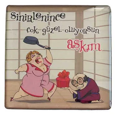 Toptan Sevgiliye Özel Myros Kare Magnet 65x65 mm - 12