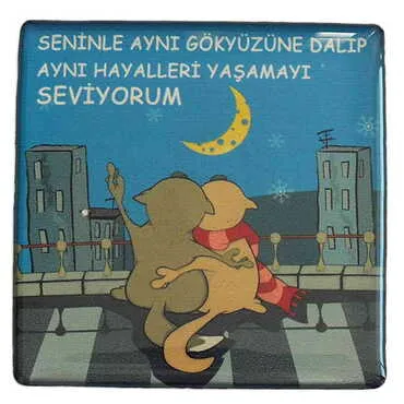 Toptan Sevgiliye Özel Myros Kare Magnet 65x65 mm - 21