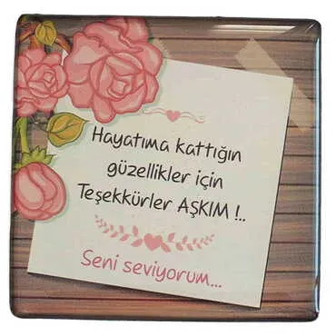 Toptan Sevgiliye Özel Myros Kare Magnet 65x65 mm - 24