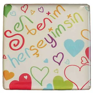 Toptan Sevgiliye Özel Myros Kare Magnet 65x65 mm - 26