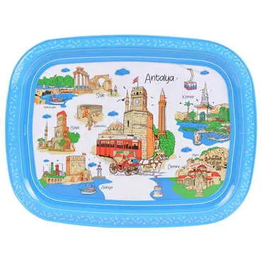 Antalya Region Themed Customised Printed Tin Serving Tray 305x235 mm - 6