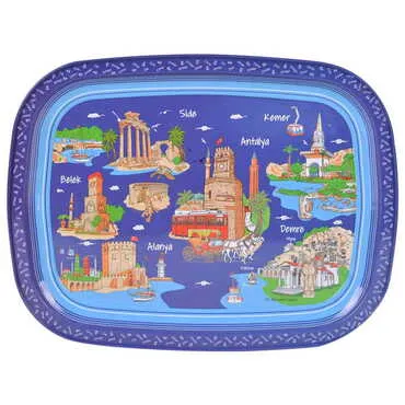 Antalya Region Themed Customised Printed Tin Serving Tray 305x235 mm - 8