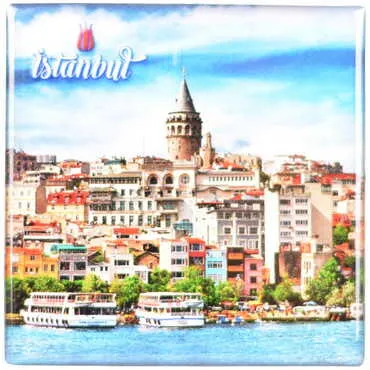 Toptan İstanbul Temalı Myros Büyük Kare Magnet 80x80 mm - 9