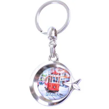 Istanbul Themed Metal Turkish Flag Enamel Keychain - 3