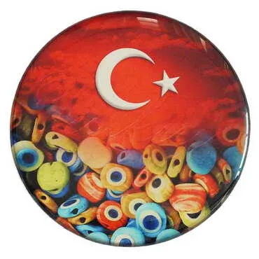 Turkey Themed Epoxy Dome Round Souvenir Fridge Magnet 67 mm - 3