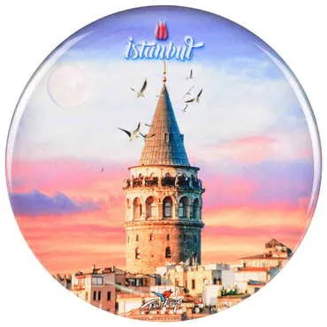 Toptan İstanbul Temalı Myros Yuvarlak Magnet 67 mm - 17