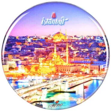 Toptan İstanbul Temalı Myros Yuvarlak Magnet 67 mm - 19