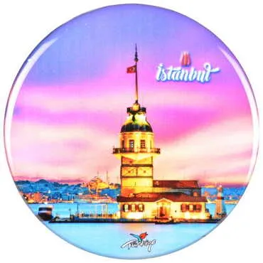 Toptan İstanbul Temalı Myros Yuvarlak Magnet 67 mm - 21