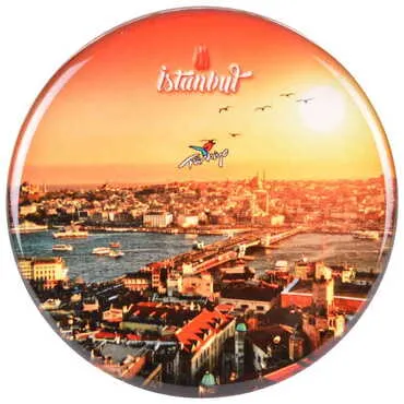 Toptan İstanbul Temalı Myros Yuvarlak Magnet 67 mm - 23