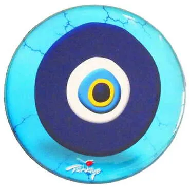 Evil Eye Themed Epoxy Dome Round Souvenir Fridge Magnet 67 mm - 6