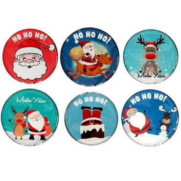 Christmas Themed Epoxy Dome Round Souvenir Fridge Magnet 67 mm - 2