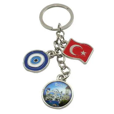 Belek Themed Metal Evil Eye Enamel Keychain - 8