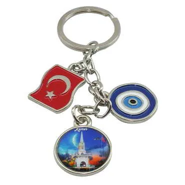Kemer Themed Metal Evil Eye Enamel Keychain - 4