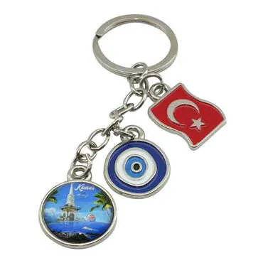 Kemer Themed Metal Evil Eye Enamel Keychain - 6