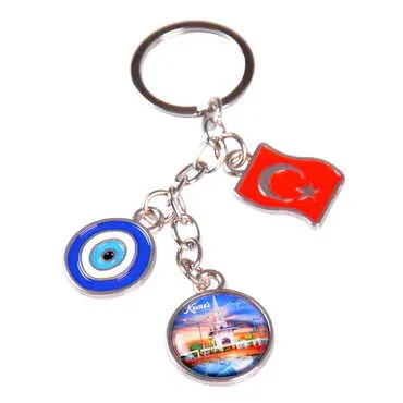 Kemer Themed Metal Evil Eye Enamel Keychain - 7